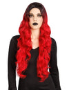 Peluca degradada roja y negra lujo mujer