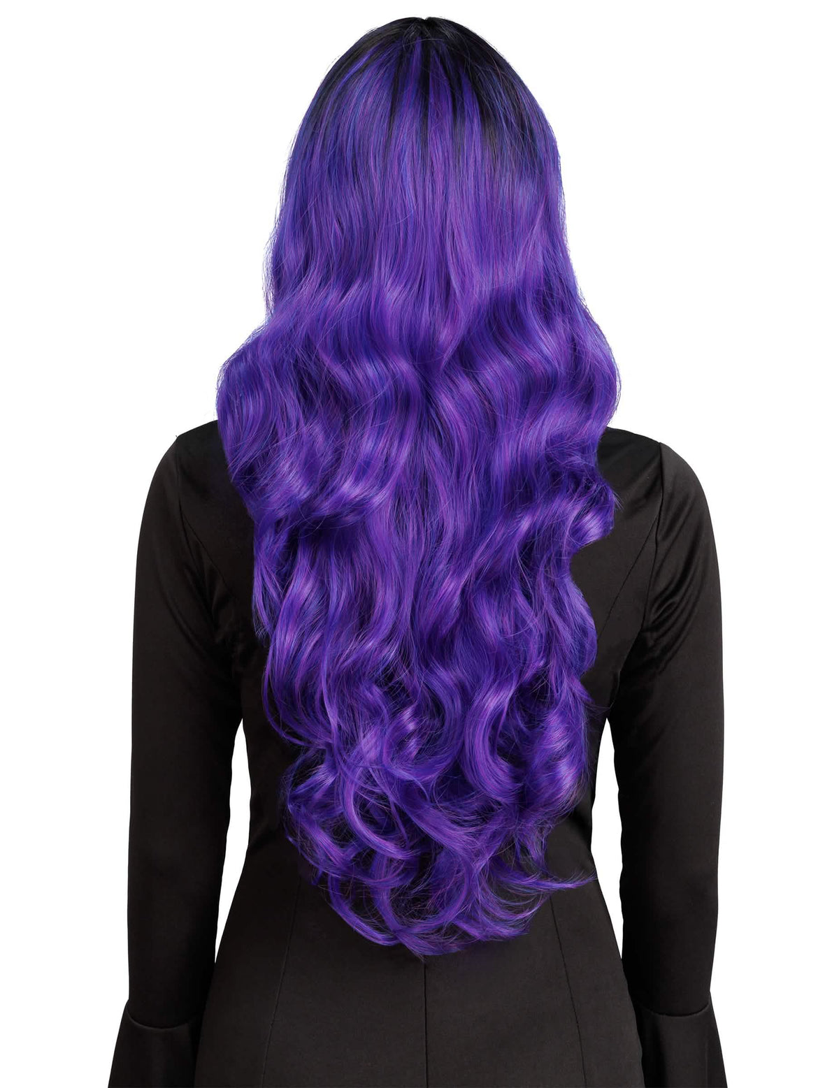 Peluca degradada violeta y negra lujo mujer