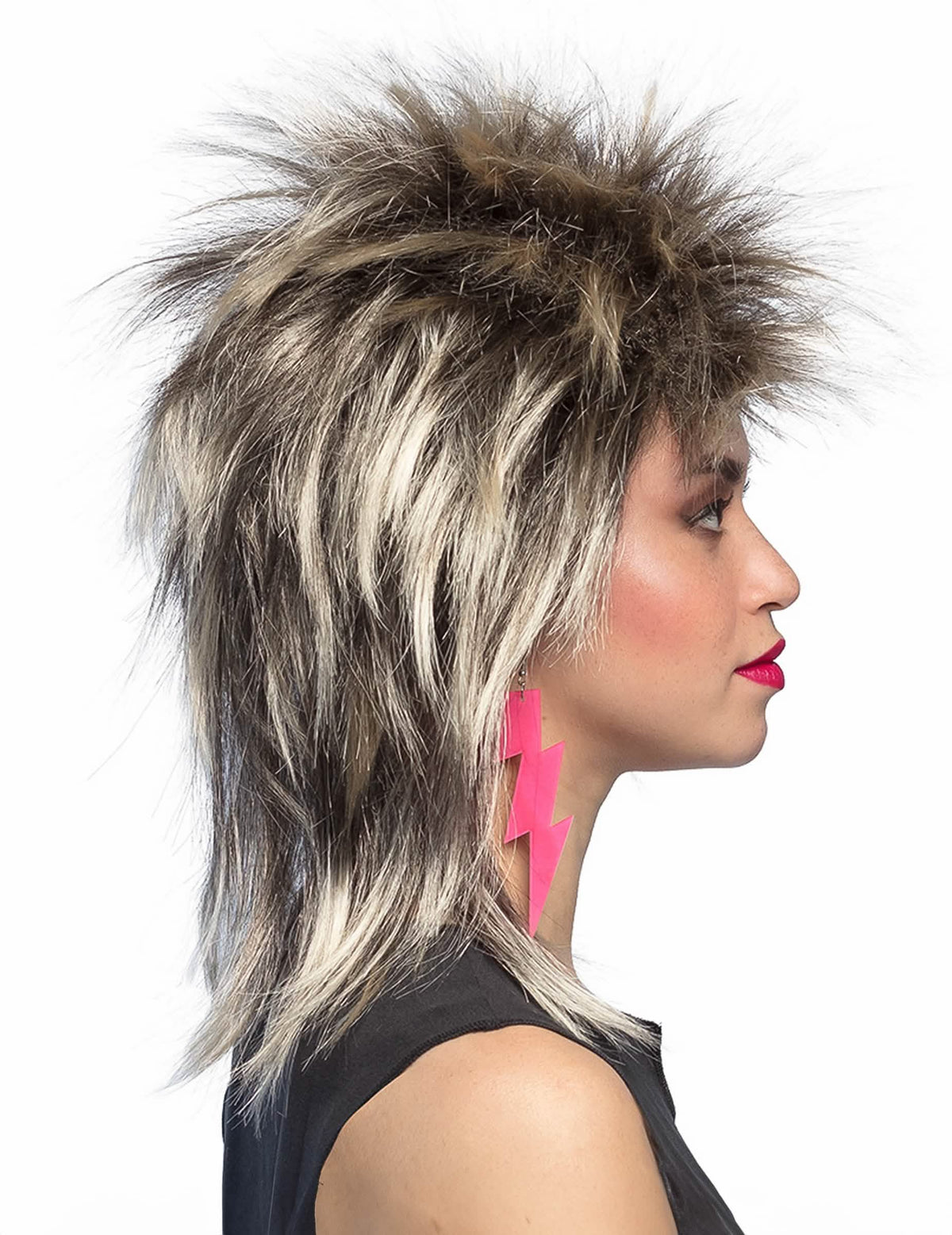 Vista de perfil de la peluca punk adulto mujer