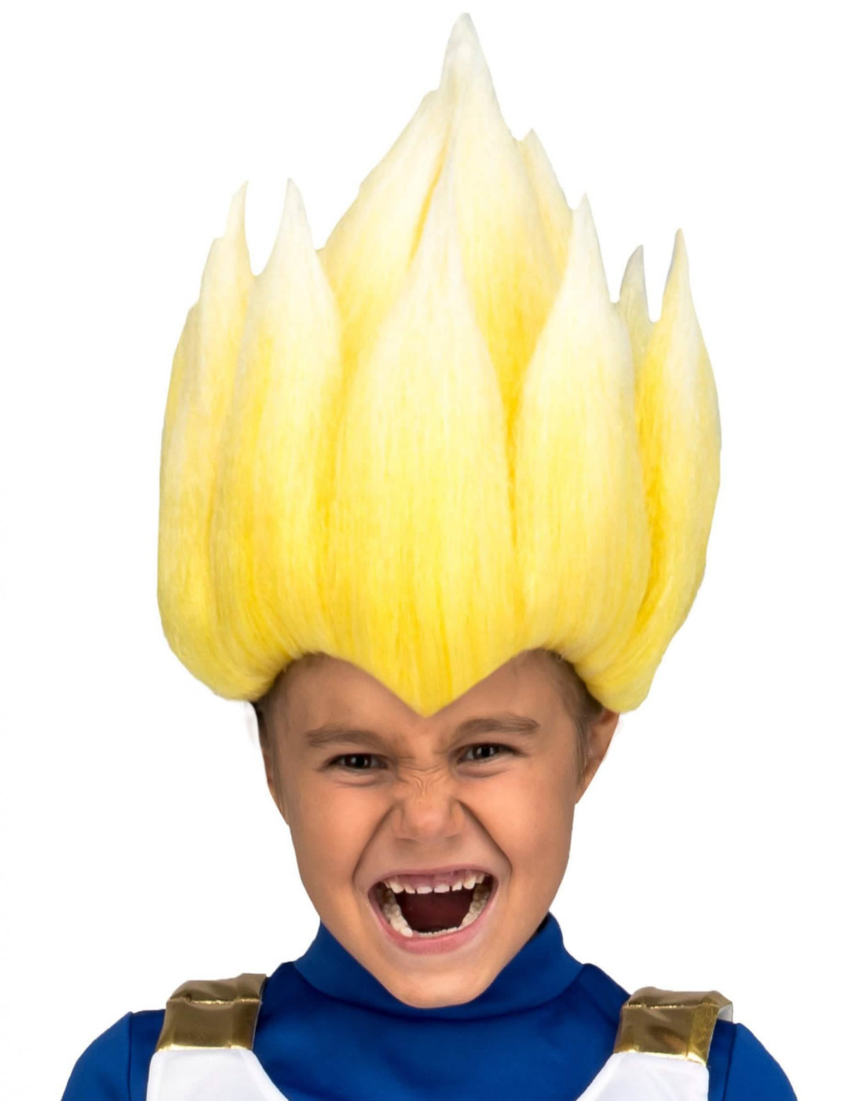 Peluca Super Saiyan Vegeta Dragon Ball para niño amarillo