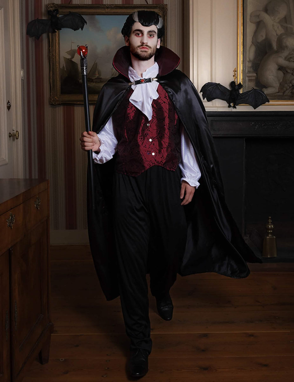 Escenario de uso de la peluca de vampiro para hombre