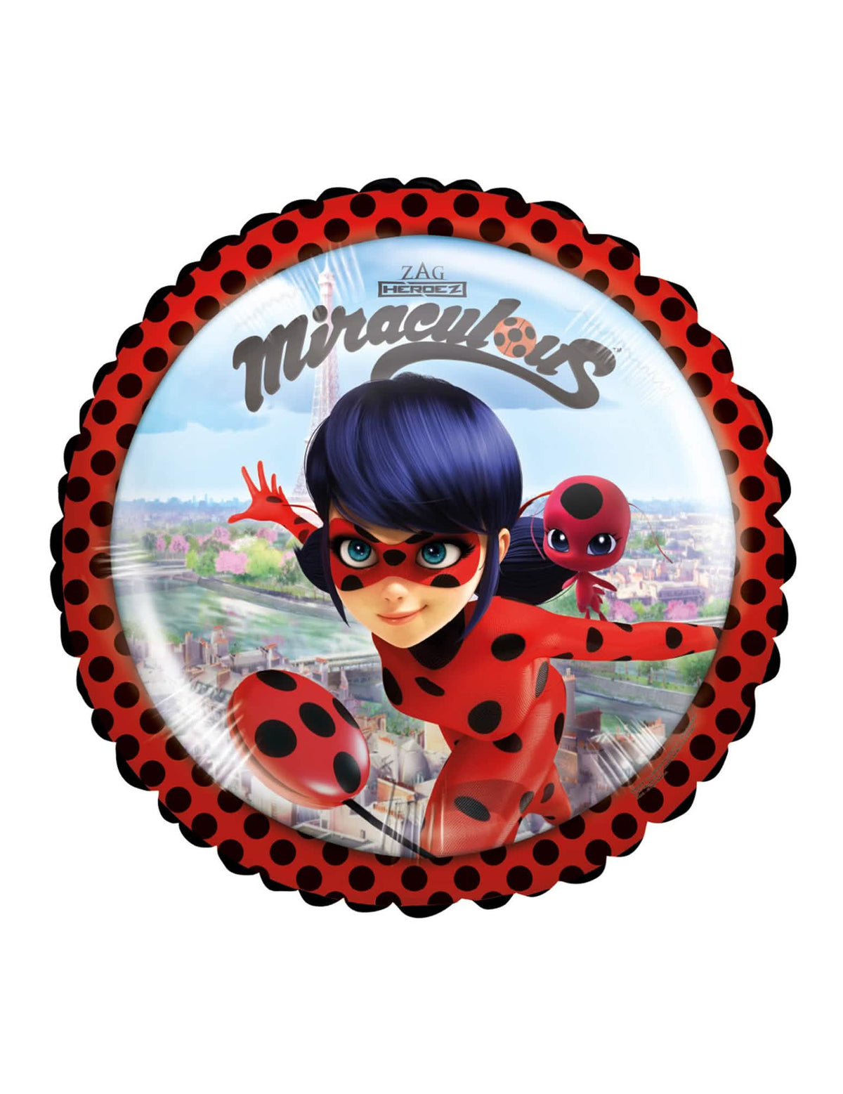 Globo de aluminio Ladybug para niño rojo con lunares negros