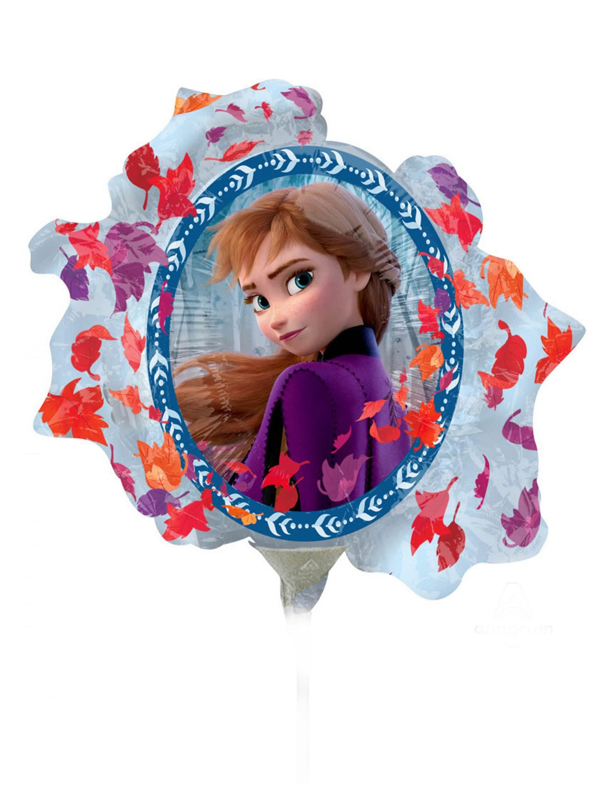 Face avec Anna du ballon aluminium Elsa et Anna La Reine des Neiges 2