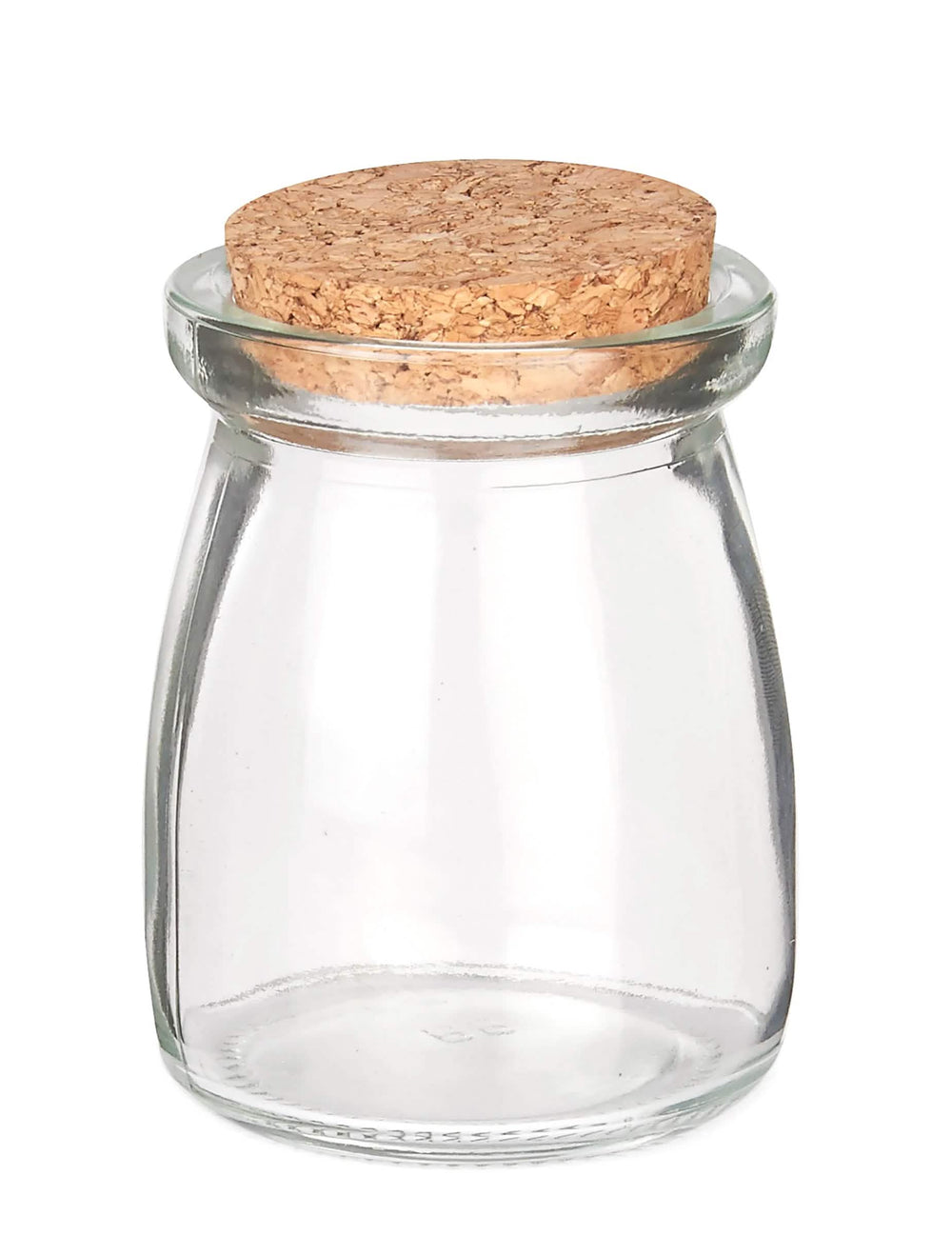 Petit pot en verre pour dragées transparent avec bouchon en liège