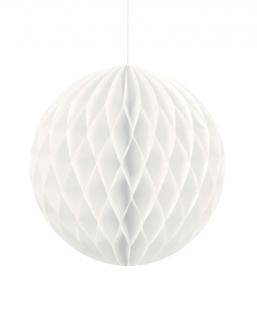 Boule en papier alvéolé pour déco de fête blanc