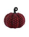Calabaza decorativa pequeña de resina con cuentas rojo sangre 19 cm