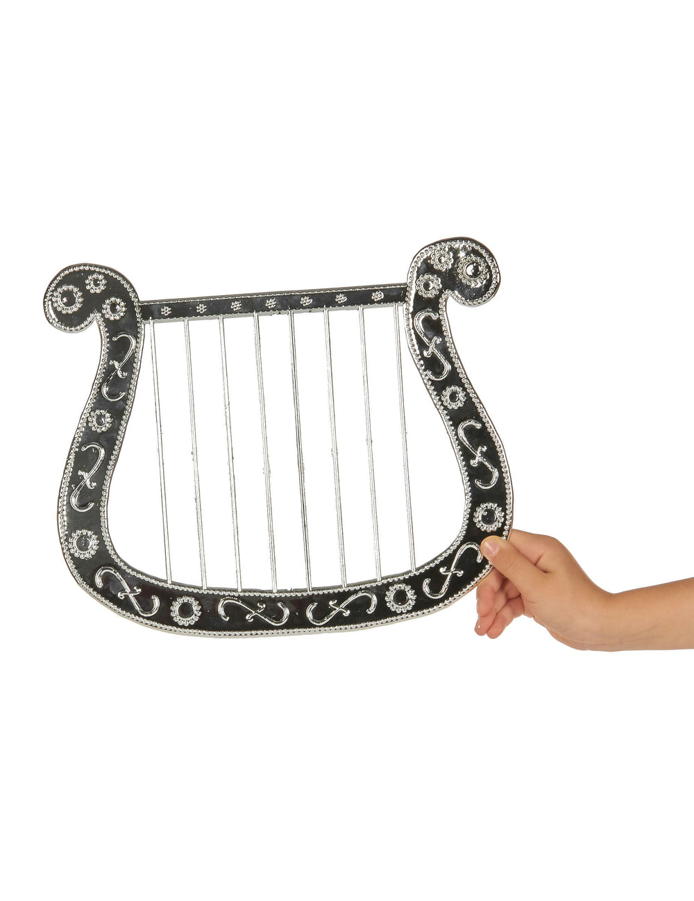 Vue de face tenue à la main de la petite harpe pour déguisement
