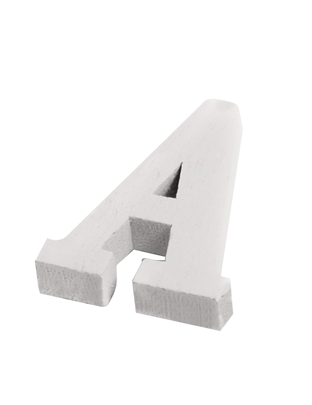 Letra a de madera para decoración de boda blanco