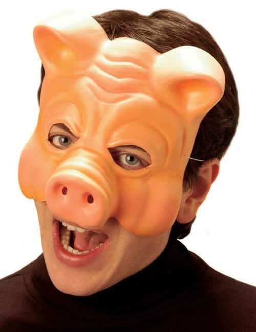Demi-masque cochon pour adulte rose