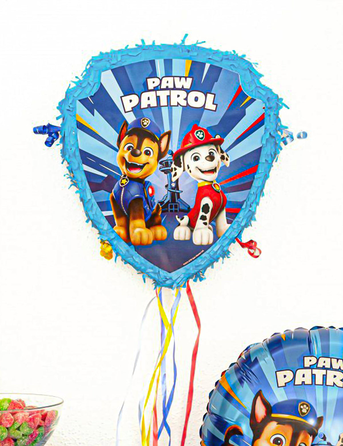 Piñata azul de tiras La Patrulla Canina™ 33 x 38 cm
