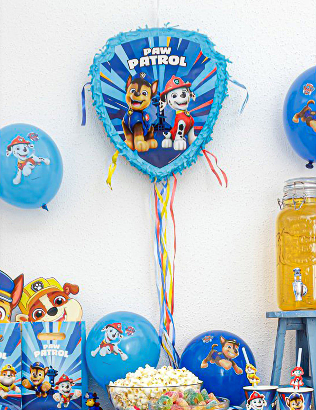 Piñata azul de tiras La Patrulla Canina™ 33 x 38 cm