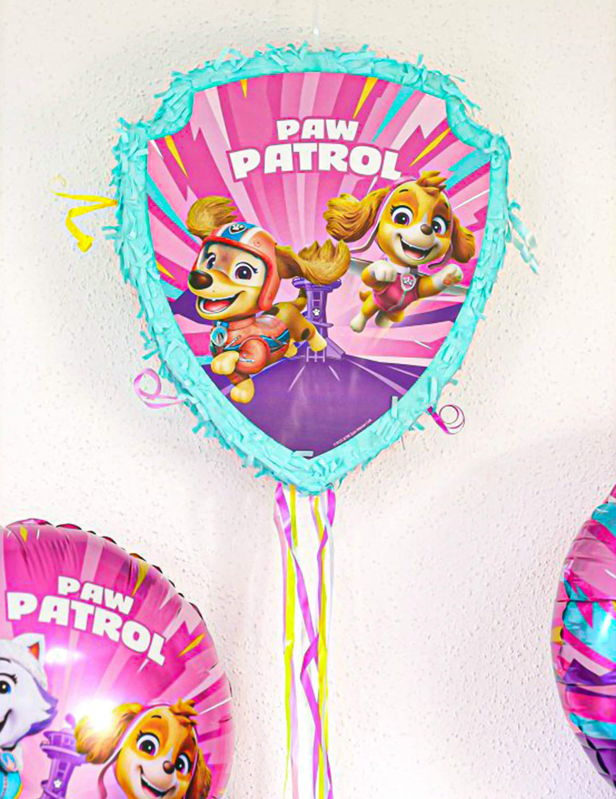 Piñata rosa de tiras La Patrulla Canina™ 33 x 38 cm