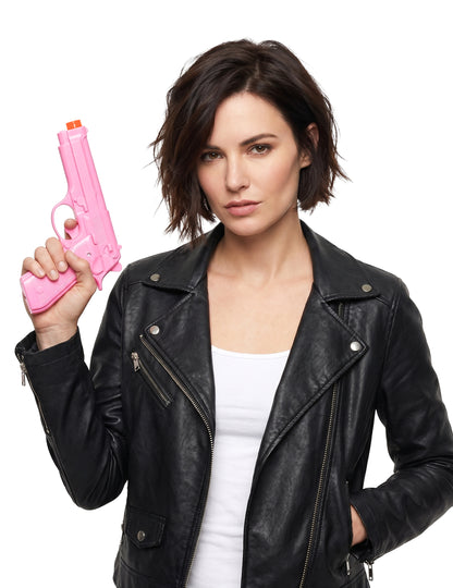 Pistola de juguete rosa 23 cm