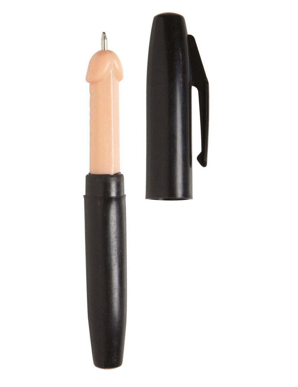 Bolígrafo pene para adulto negro y color carne