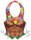Tablier plastique Hawaï pour homme imprimé buste musclé avec collier de fleurs