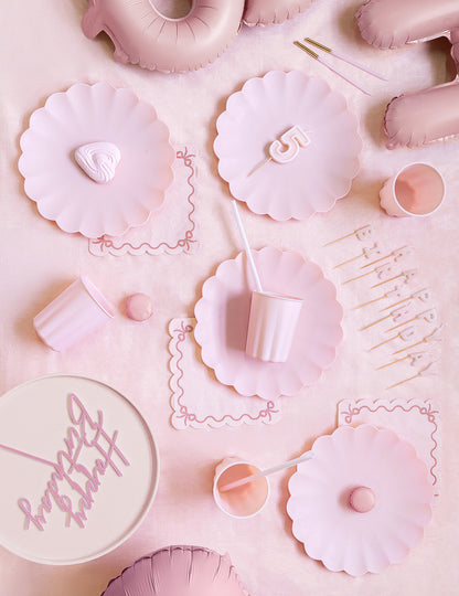 Soporte para tartas de acrílico rosa claro 24 cm
