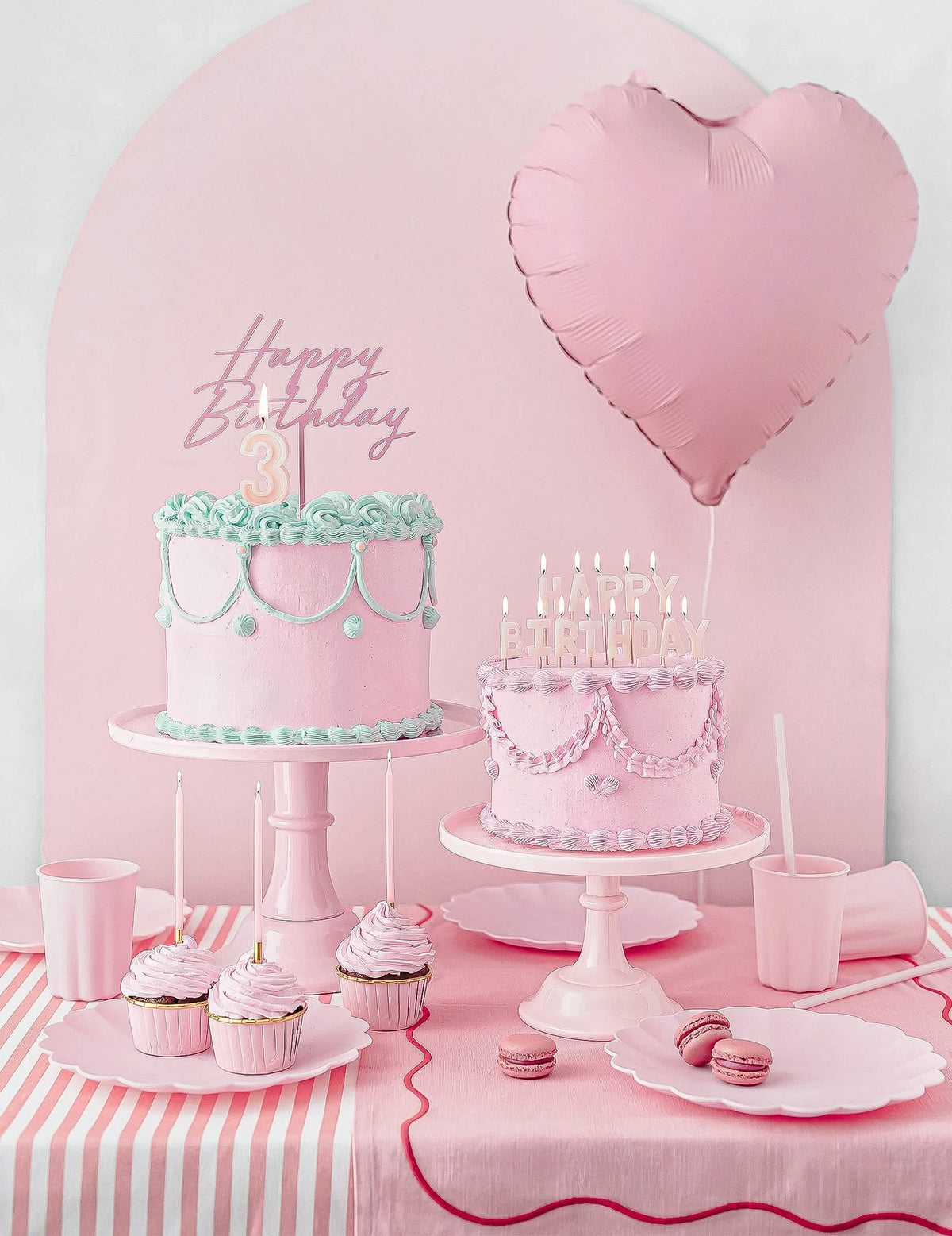 Soporte para tartas de acrílico rosa claro 24 cm