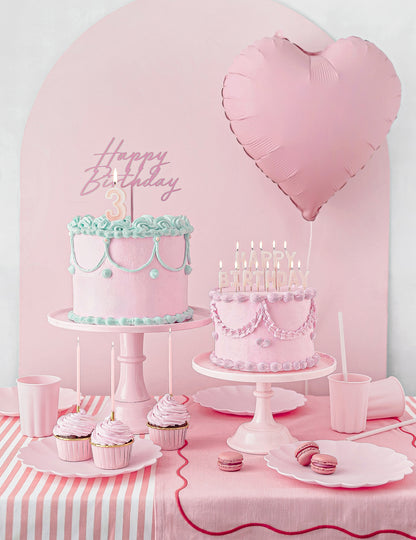 Soporte para tartas de acrílico rosa claro 24 cm