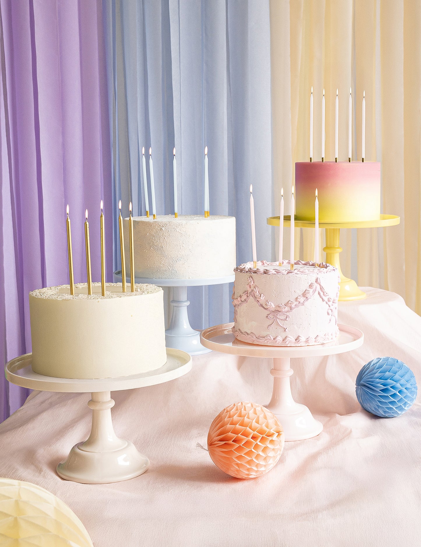 Soporte para tartas de acrílico rosa claro 24 cm
