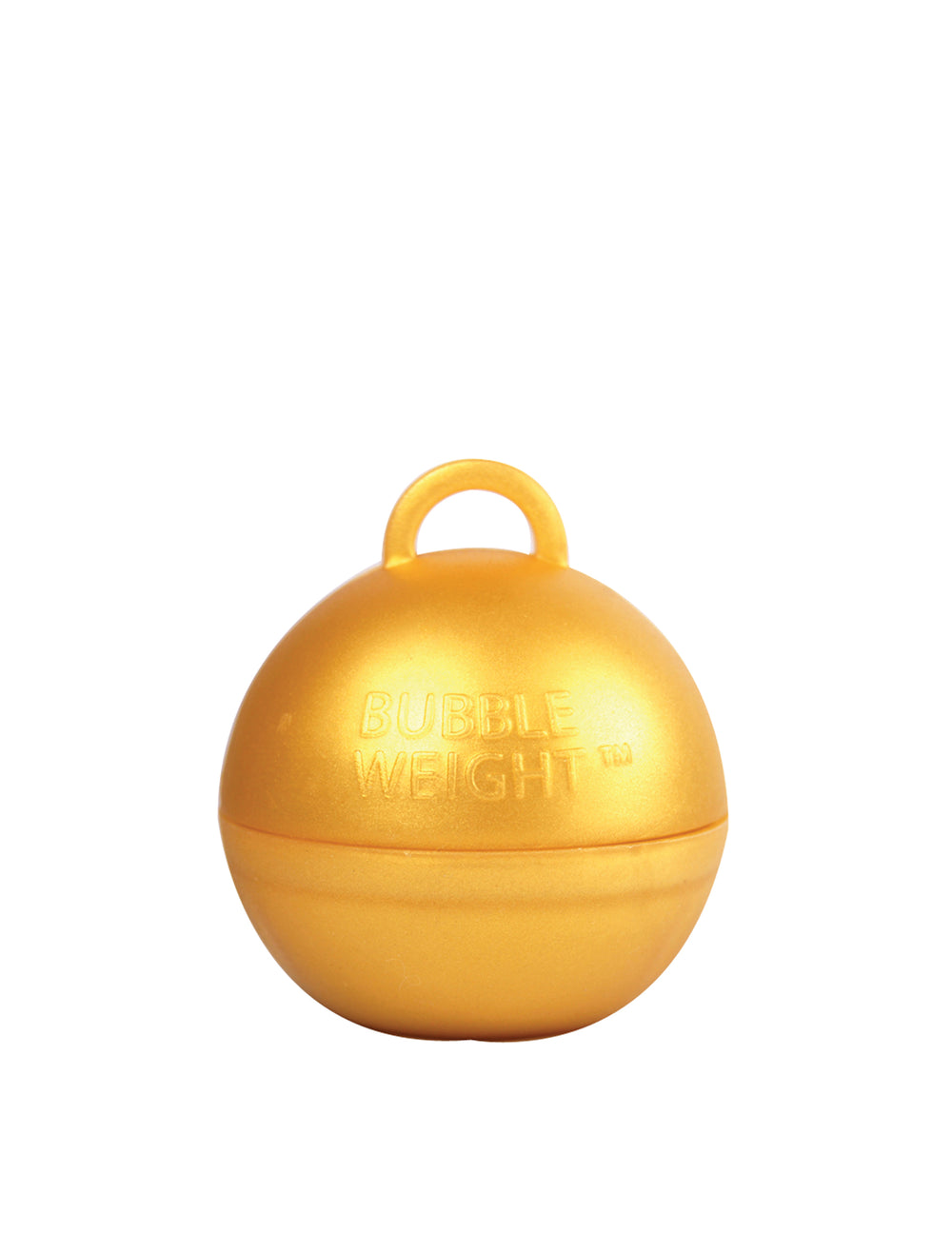 Gros plan du poids pour ballon hélium couleur or