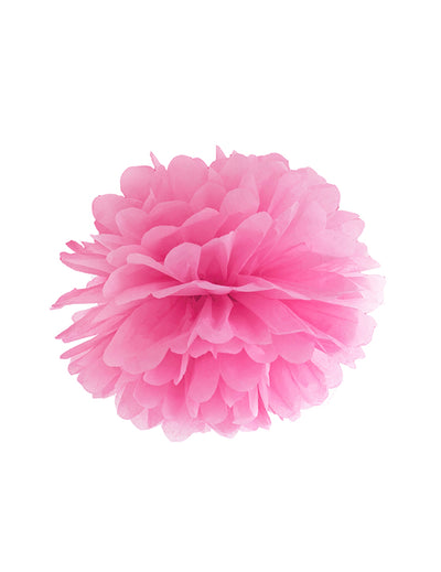 Pompon à suspendre en papier fuchsia