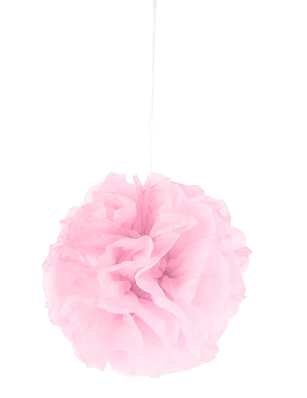Pompon colgante de papel para decoración rosa