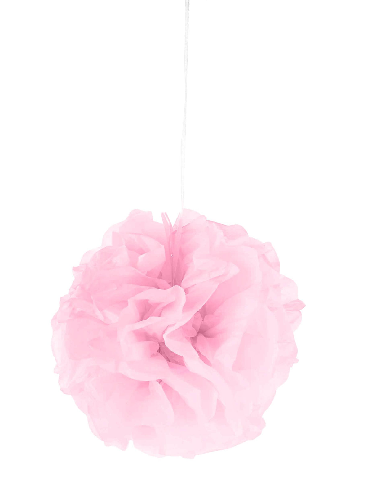Pompon colgante de papel para decoración rosa