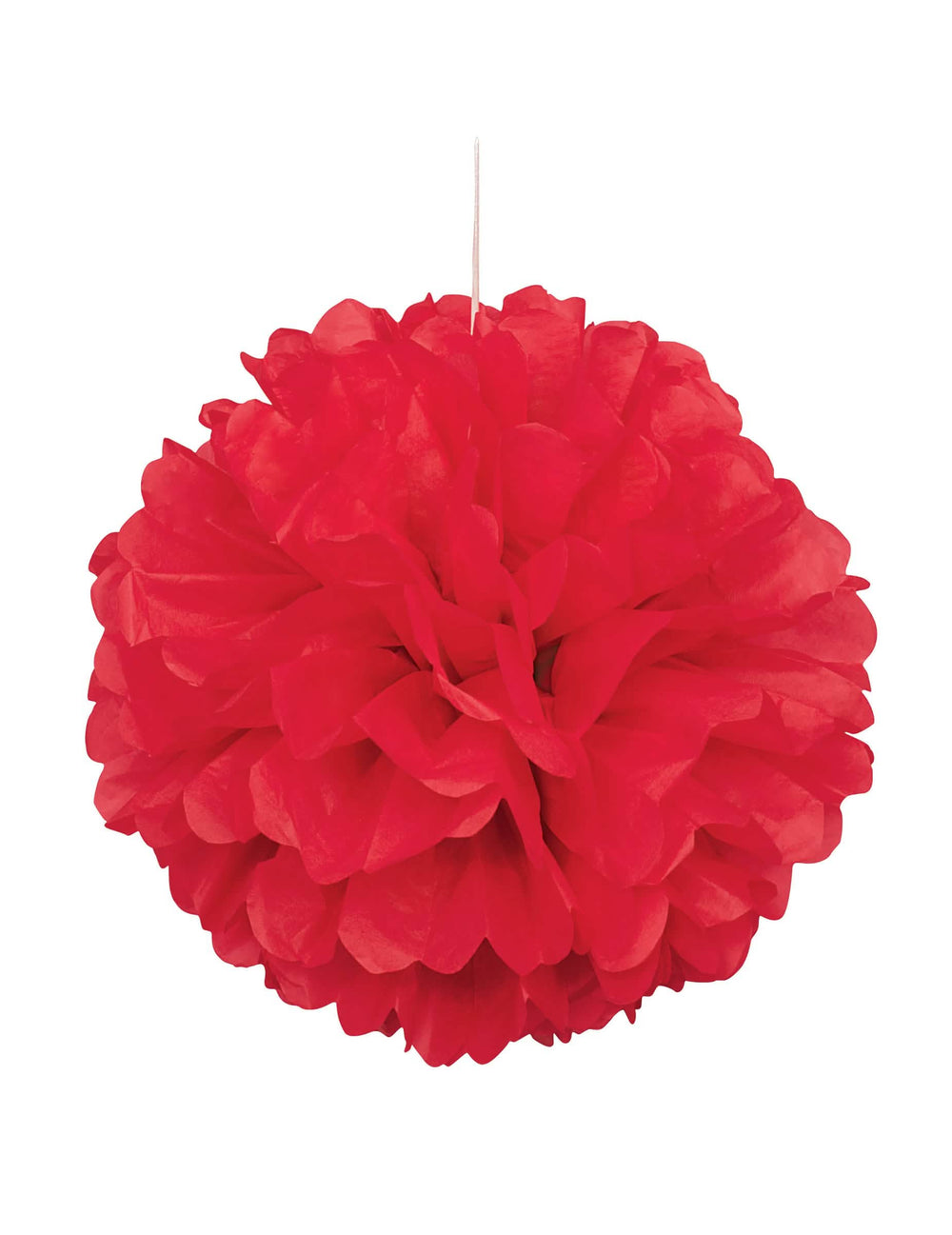 Pompon para colgar de papel rojo
