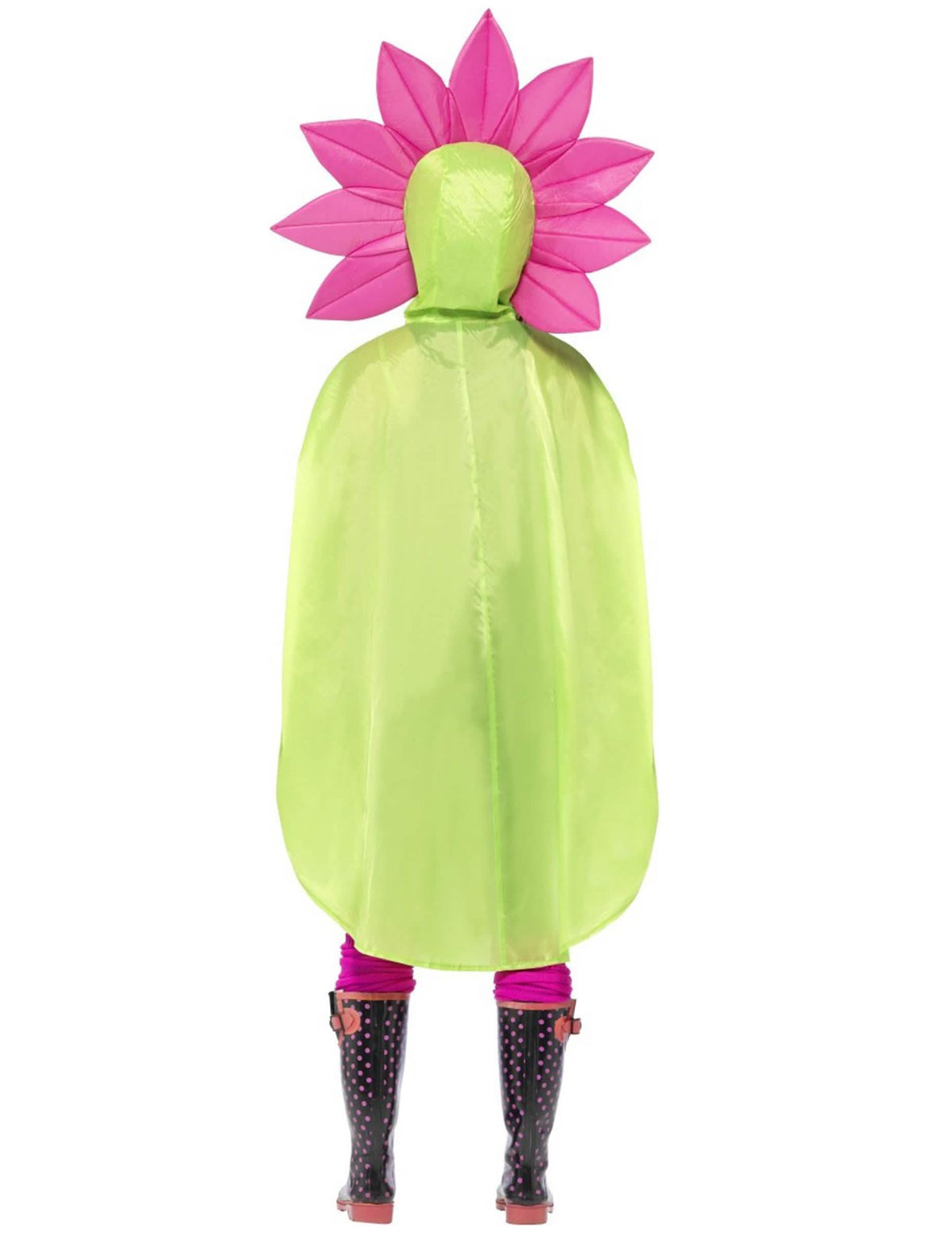 Vista trasera del poncho flor para adulto