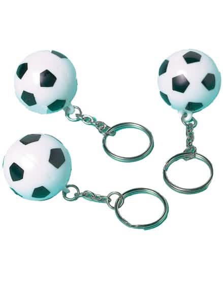 Llavero de balón de fútbol para niño blanco y negro