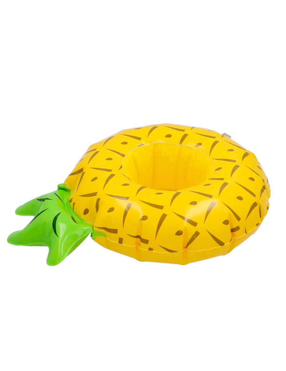Vue de profil du porte-gobelet gonflable ananas
