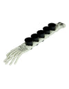 Porte shooters squelette pour adulte blanc avec 5 gobelets noirs