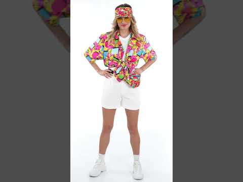 Visière et banane motifs années 90 multicolore adulte