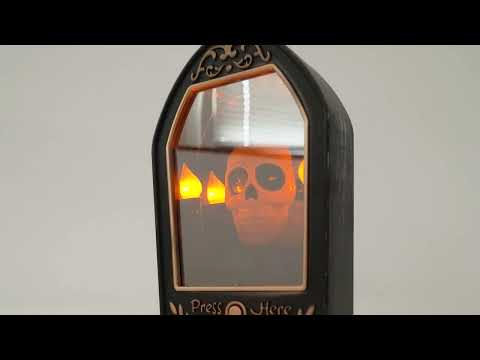 Miroir squelette lumineux et sonore 20 x 10 cm