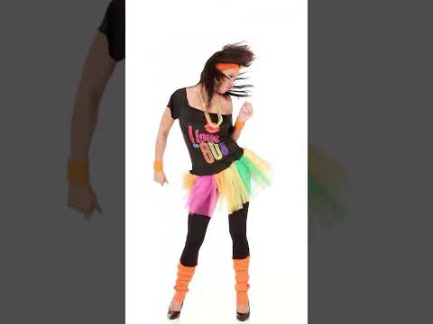 Tutu multicolore fluo court femme