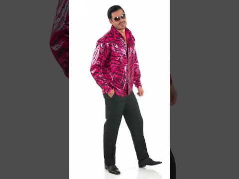 Chemise à sequins tigrée rose homme