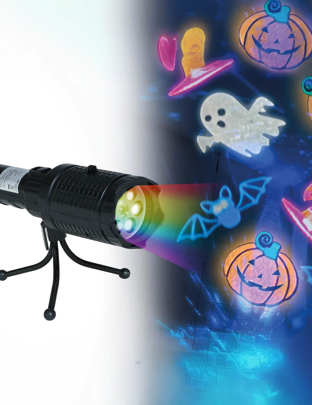 Projecteur led avec trépied Halloween pour décoration noir à projections multicolores