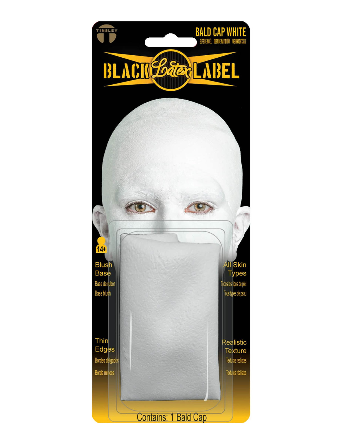 Prótesis de calva de látex blanco lujo