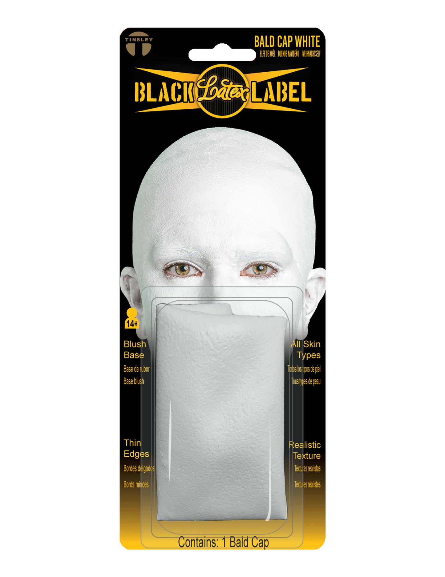 Prótesis de calva de látex blanco lujo