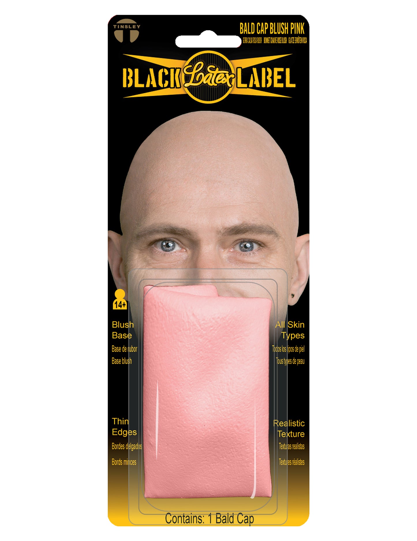 Prótesis de calva de látex rosa pálido lujo