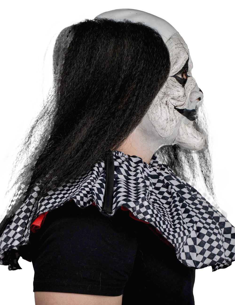 Detalle del cabello y del cuello de la prótesis para maquillaje de payaso