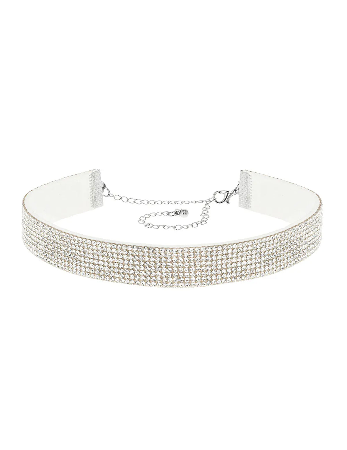 Gargantilla de strass blanca para adulto