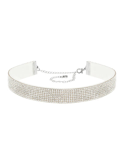Gargantilla de strass blanca para adulto