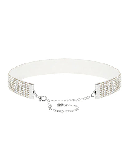 Gargantilla de strass blanca para adulto