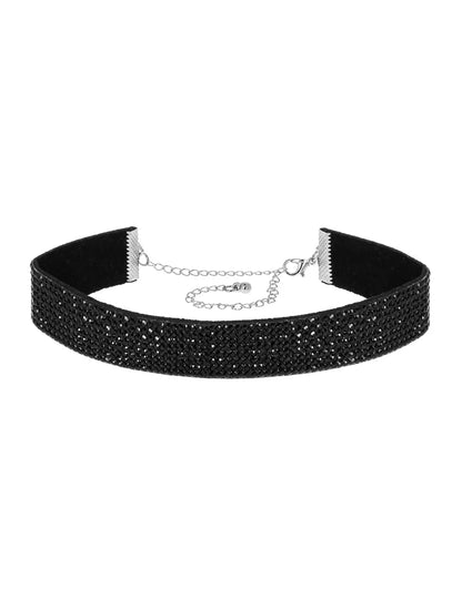 Gargantilla de strass negro para adulto