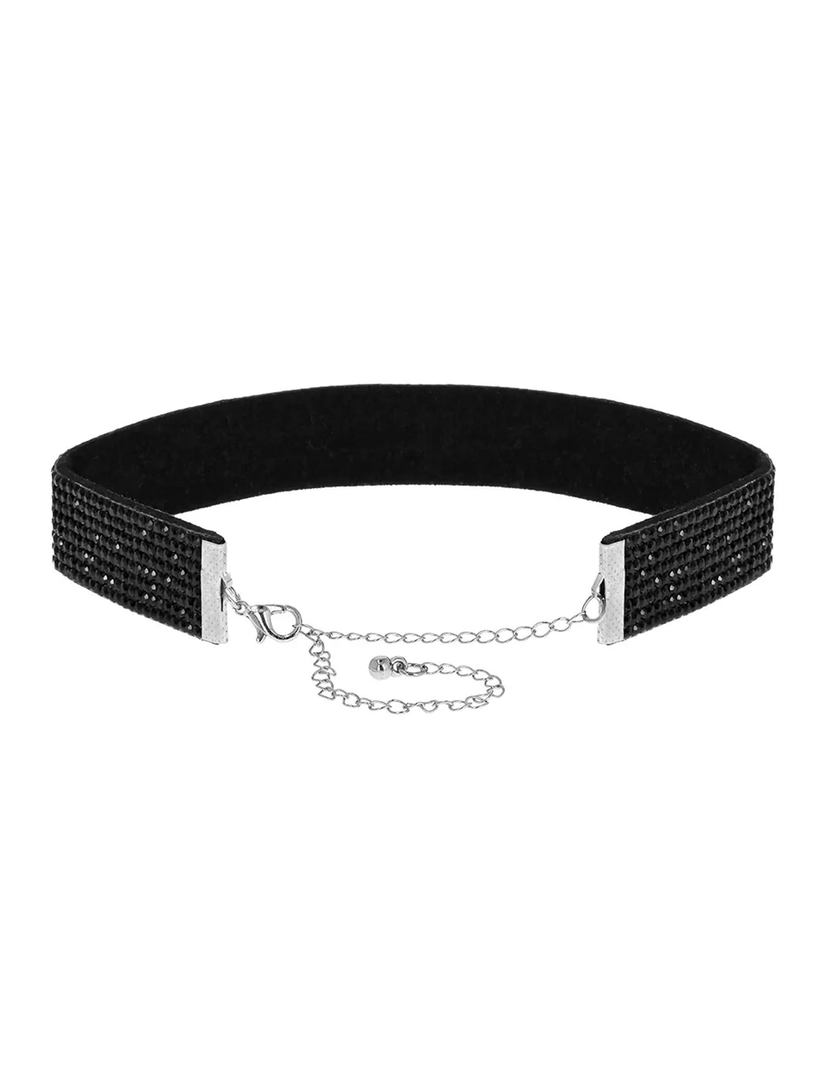 Gargantilla de strass negro para adulto