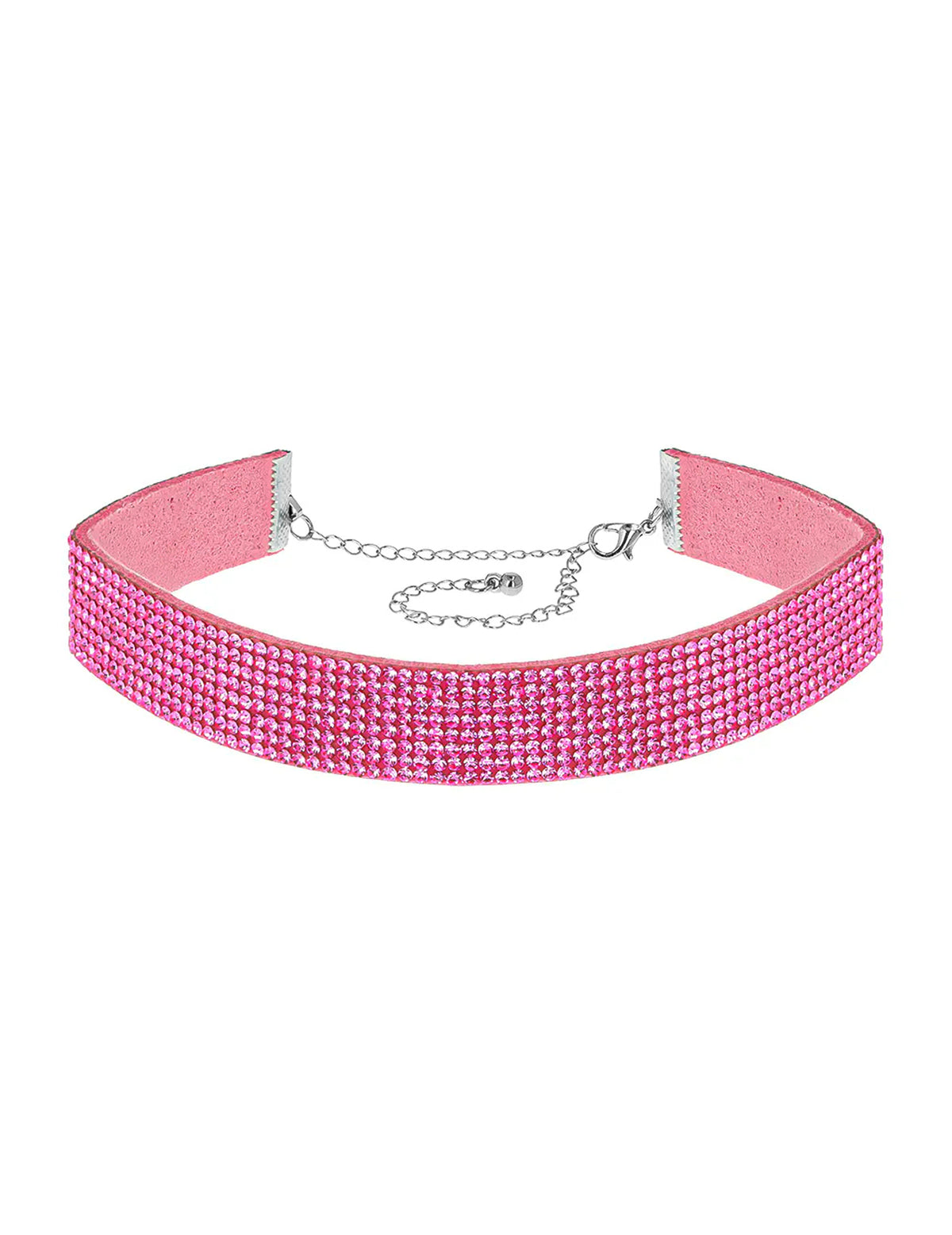 Gargantilla de strass rosa para adulto