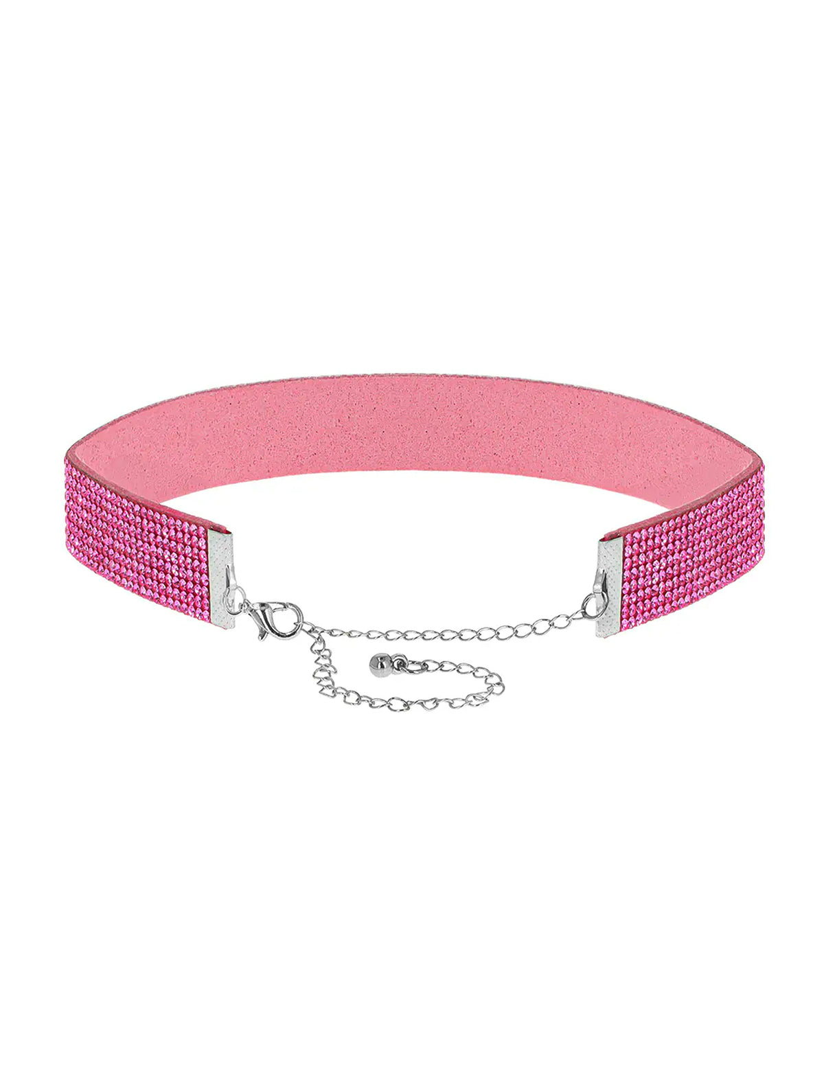 Gargantilla de strass rosa para adulto