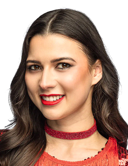 Gargantilla con strass rojos para adulto
