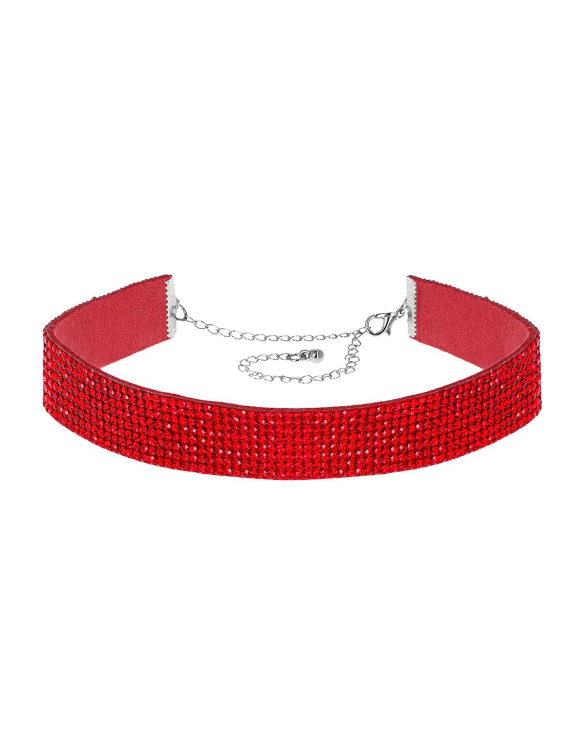Gargantilla con strass rojos para adulto